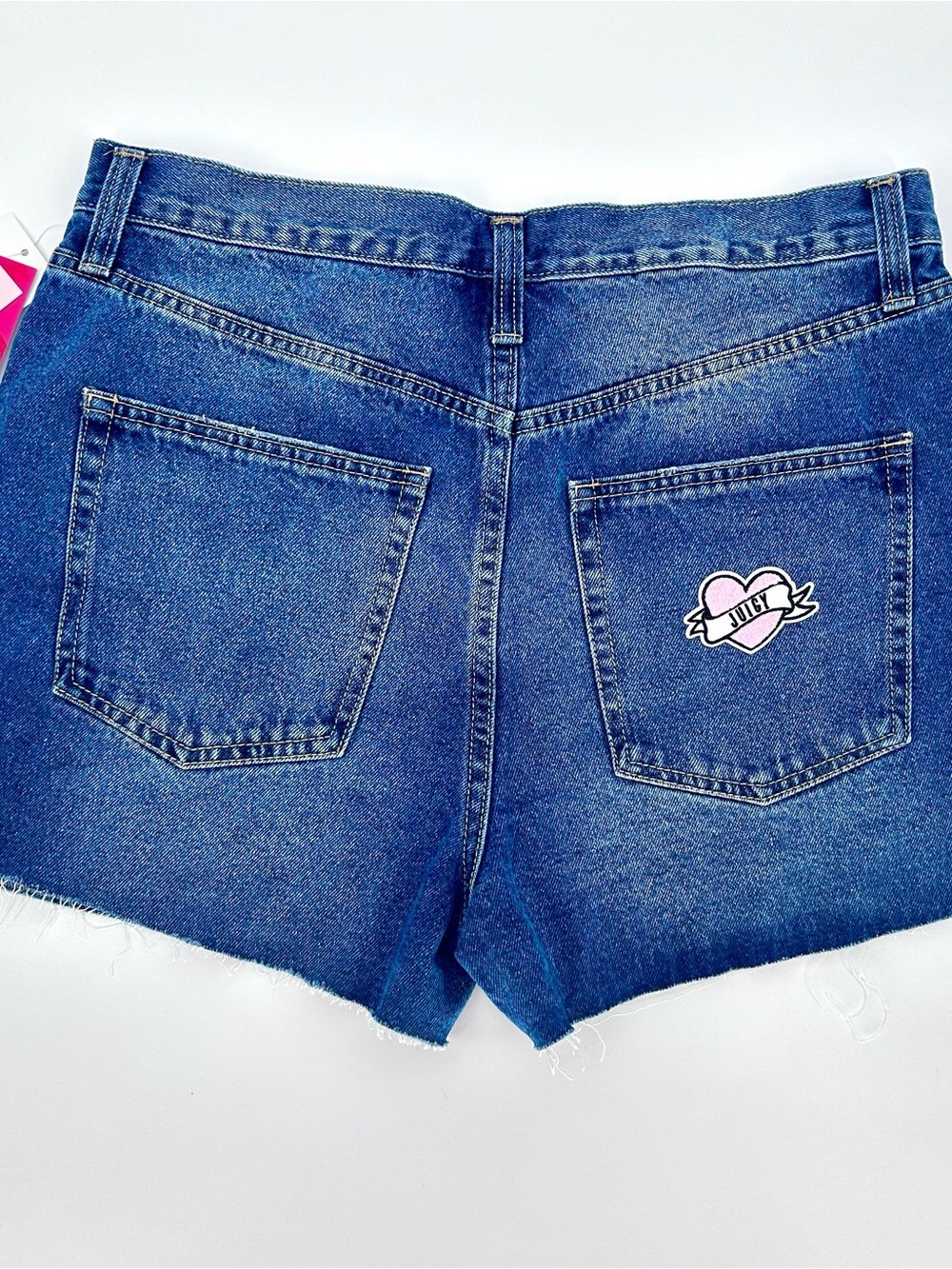 Juicy Couture High Rise Denim Shorts Relaxed Cutoff Shorts Medium Wash NWT